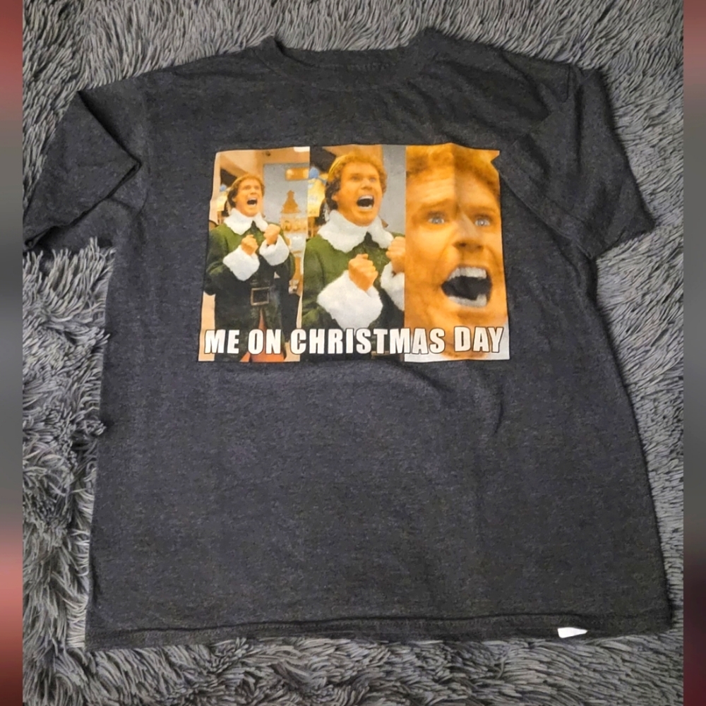 ELF Graphic Christmas T-shirt with "Me On Christmas Day"